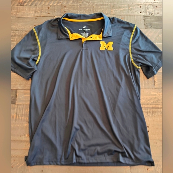 Men's University of Michigan Colosseum Golf Polo - Picture 1 of 3